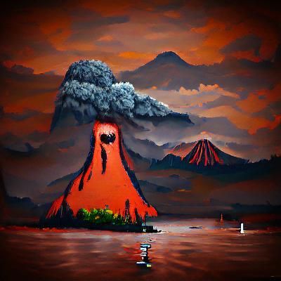 Quiet Volcano Concept Art in 8K Resolution