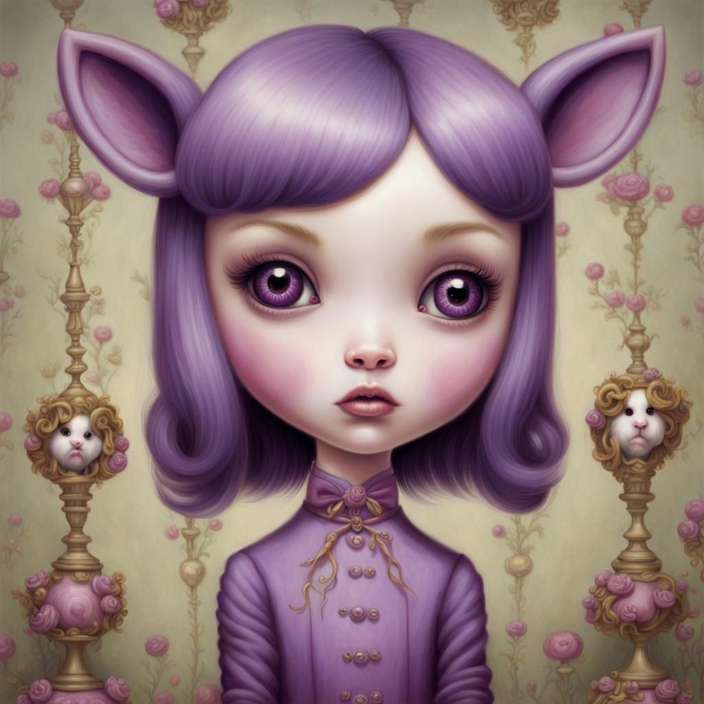 Dreamy Pony Portrait in Pop Surrealist Style