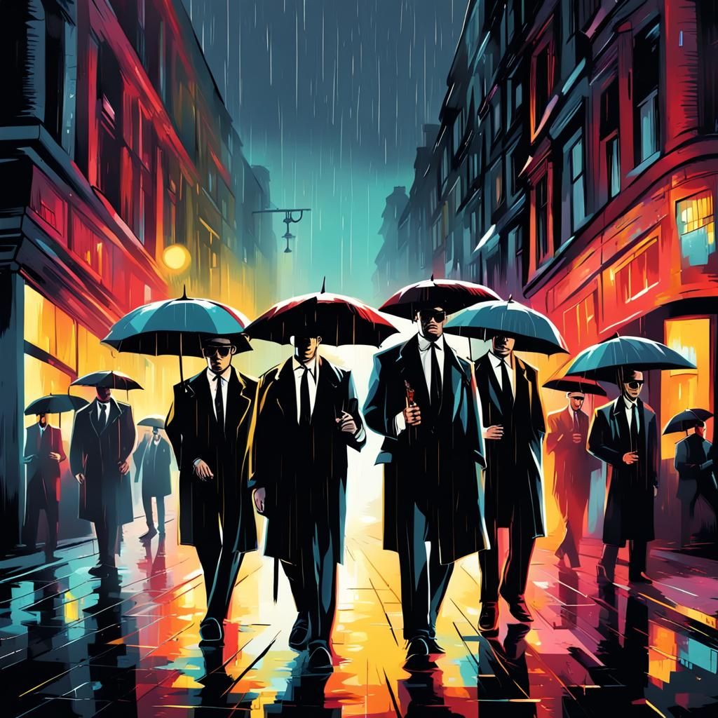 Peaky Blinders Mafia in Rainy London Street