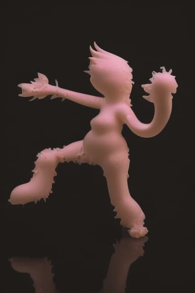 Holographic Ice Cream Tower in 3D with Fruit