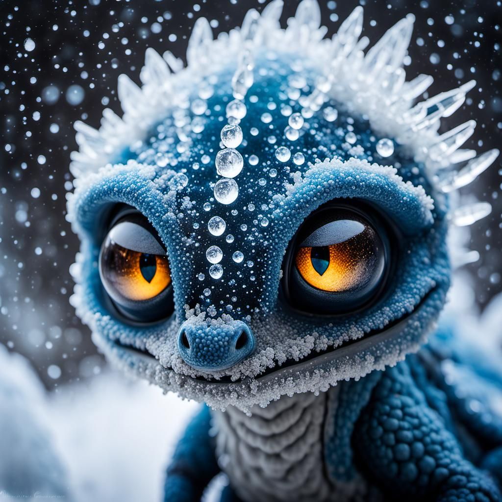 Frozen Crystal Dragon Hatchling Microportrait