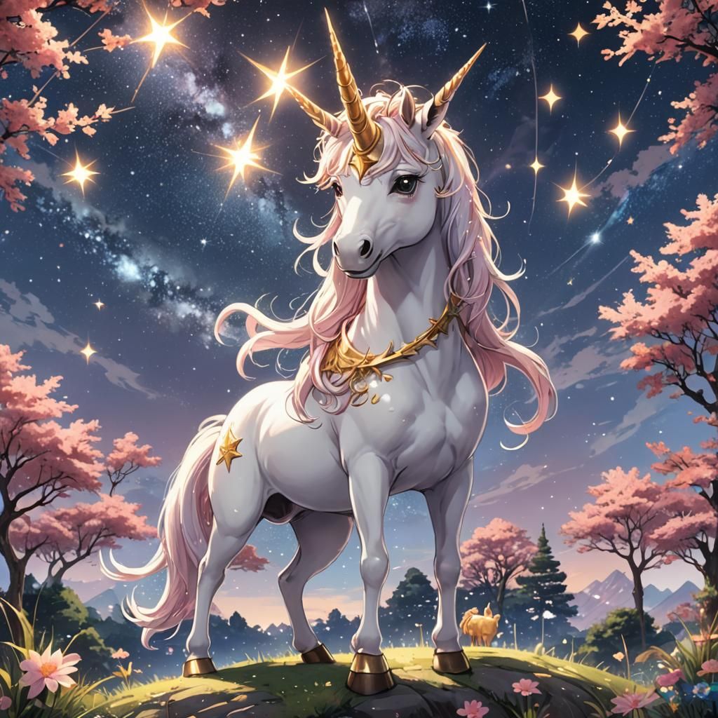 Majestic Unicorn Touches a Star: Anime Key Visual