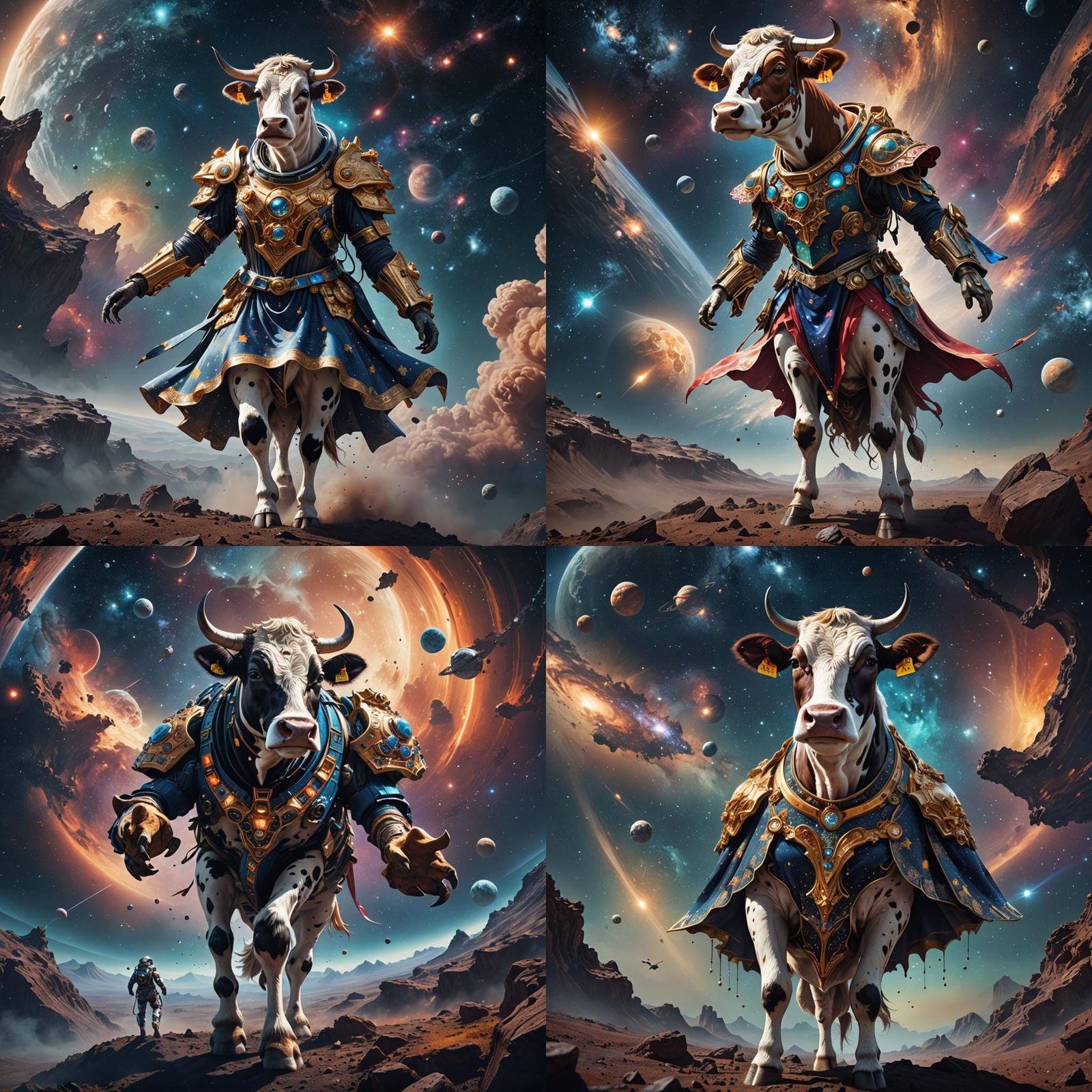 Cow in Space: Detailed Matte Painting