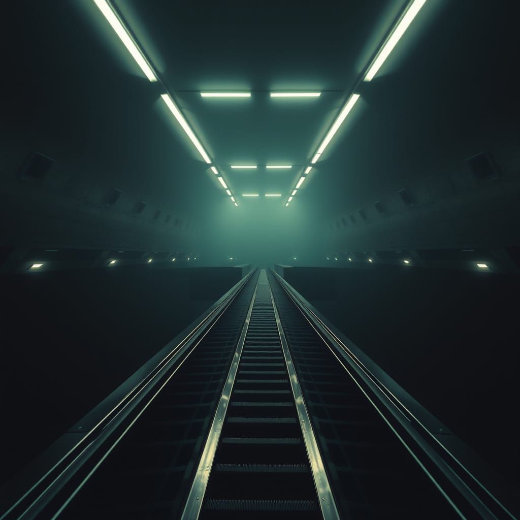 Vast, Empty Space Descending into Darkness