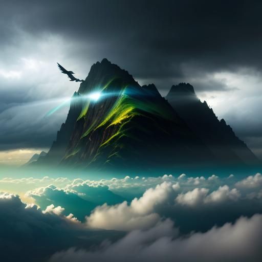 Surreal Landscape with Ominous Jumbo Jet