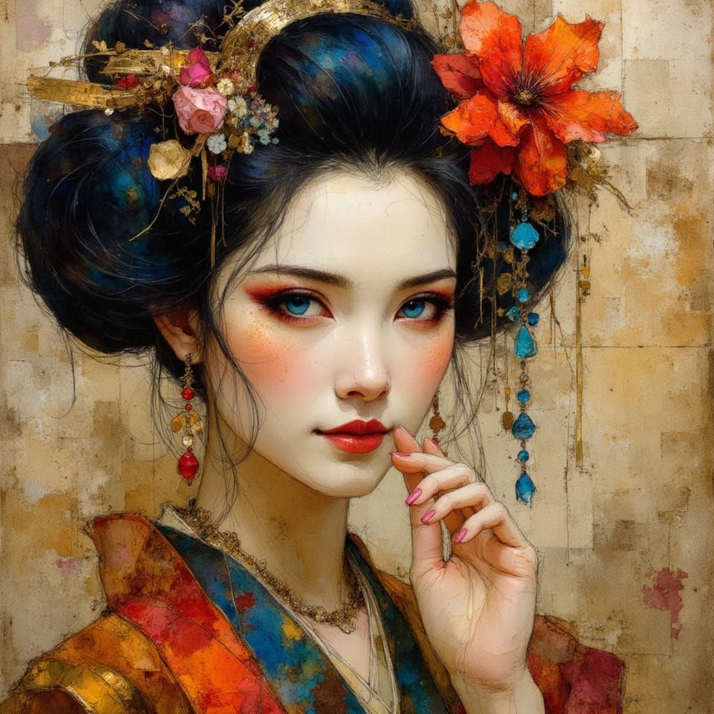 Geisha in Dark Romantic Style