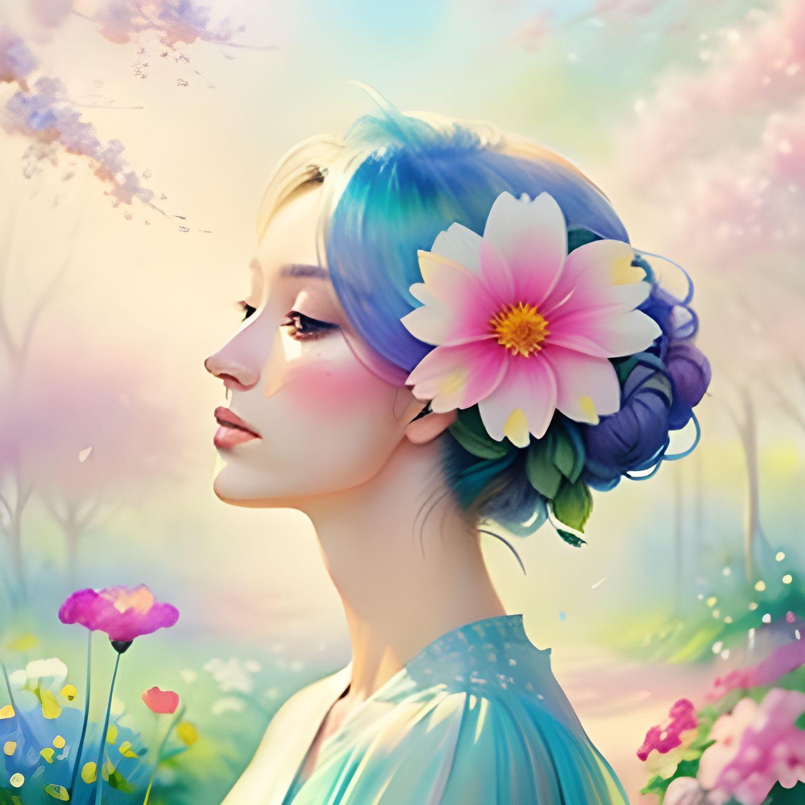 Evolving Flora: Impressionistic Watercolor Painting