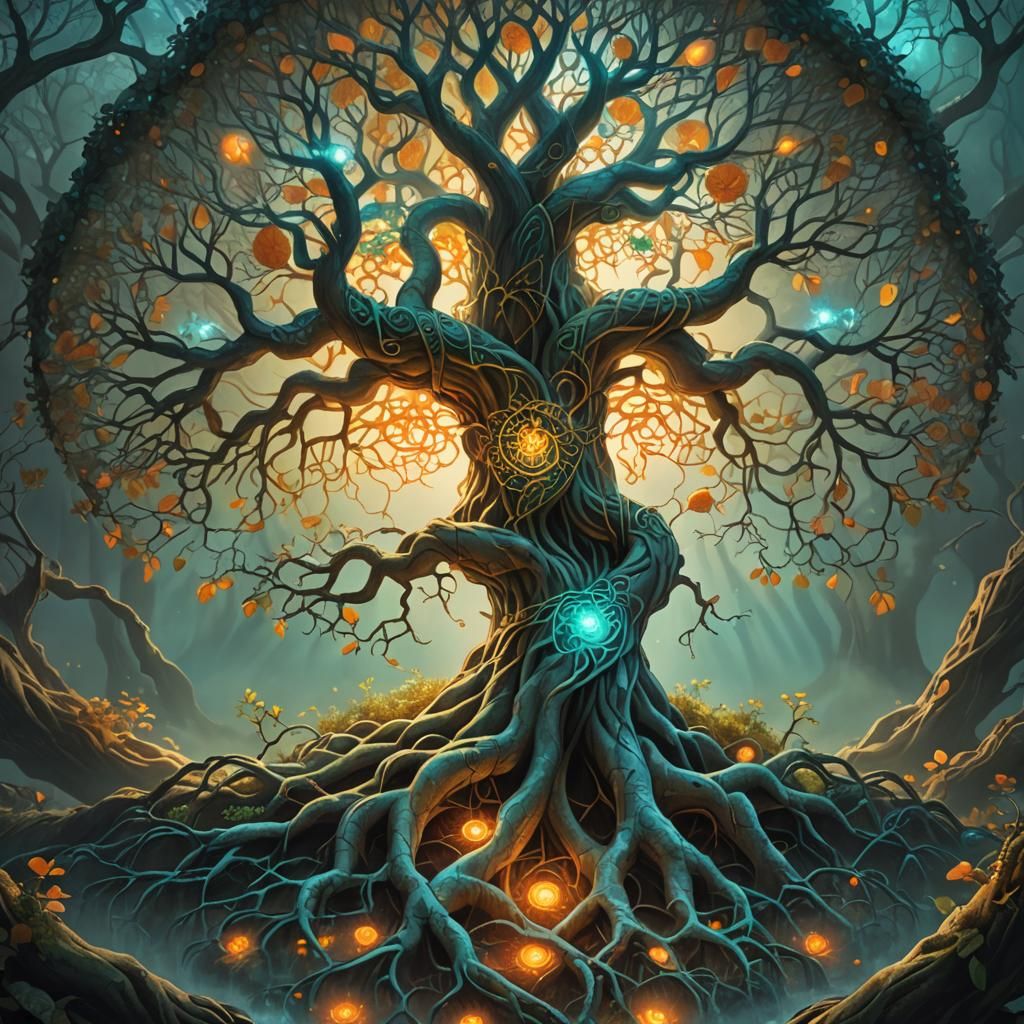 Mystical Celtic Tree of Life in Digital Art