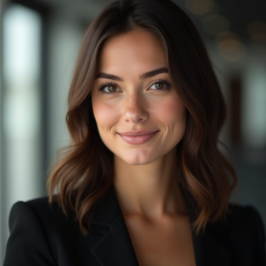 Professional Woman's Portrait with Vibrant Colors