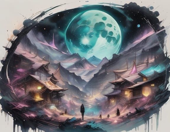 A Dreamy, Melancholic Goddess in Vibrant Colors