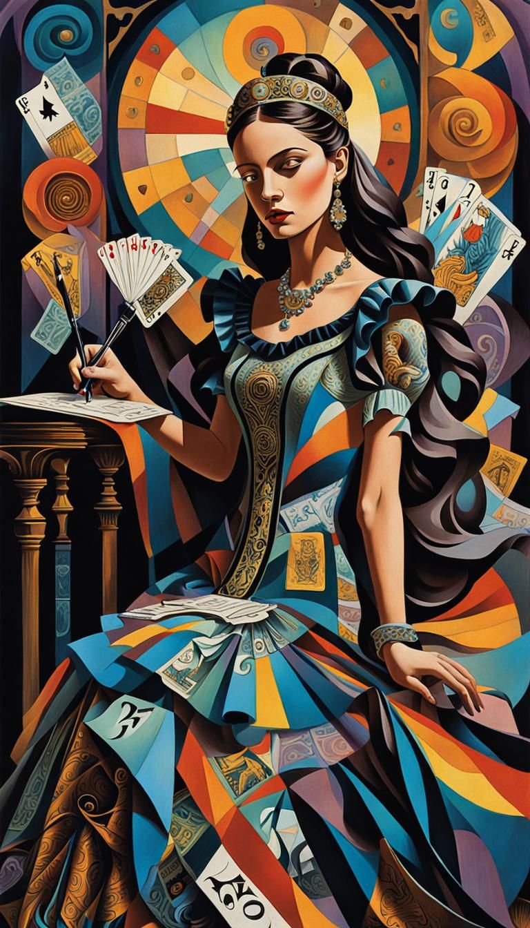 Cubist Designer's Tarot Dance with Death