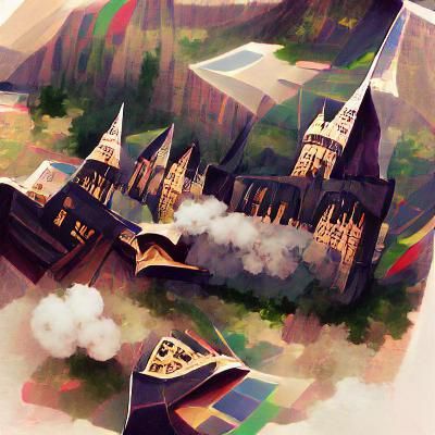 Majestic Castle with Towers Against Dramatic Sky