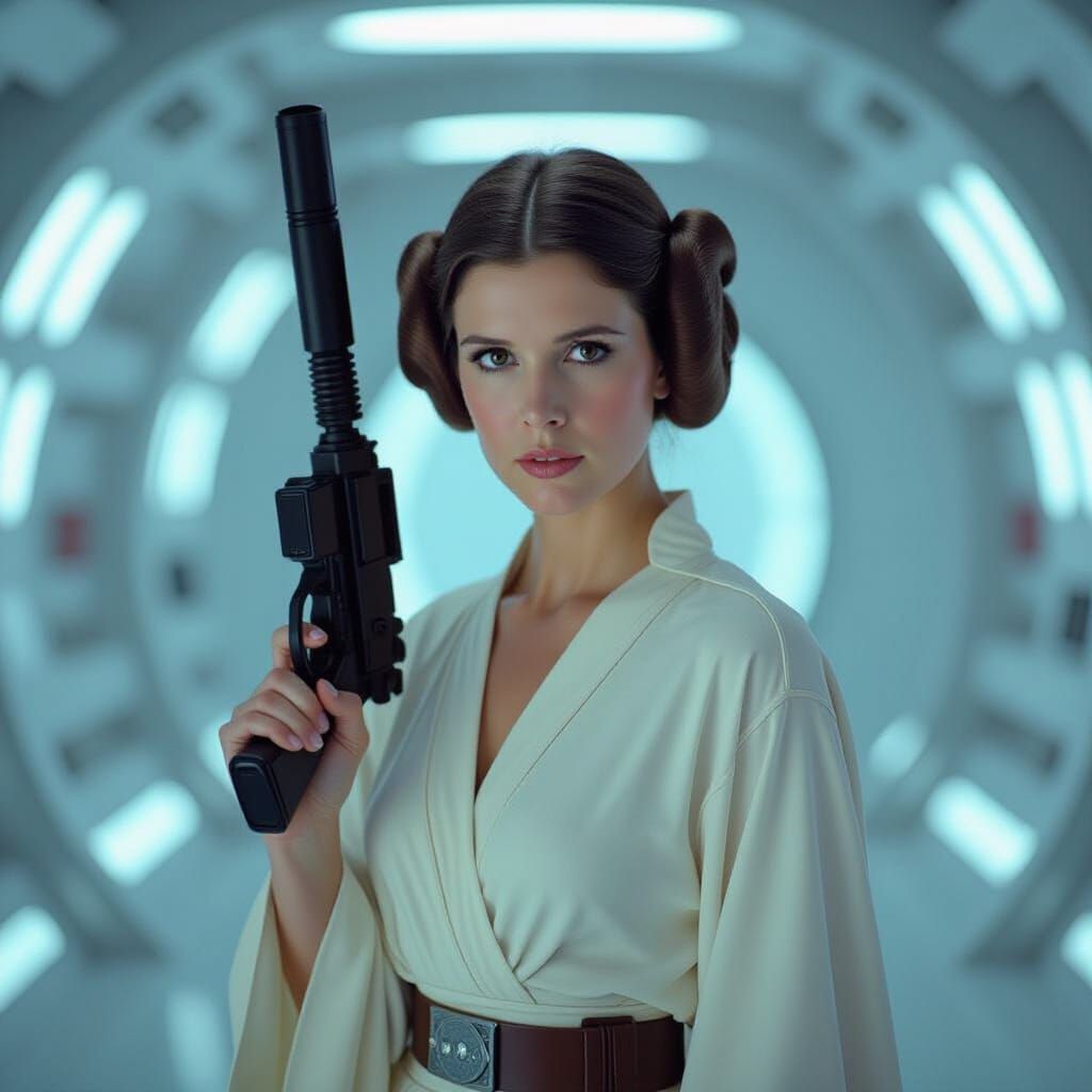 Cinematic Full-Length Portrait of Princess Leia