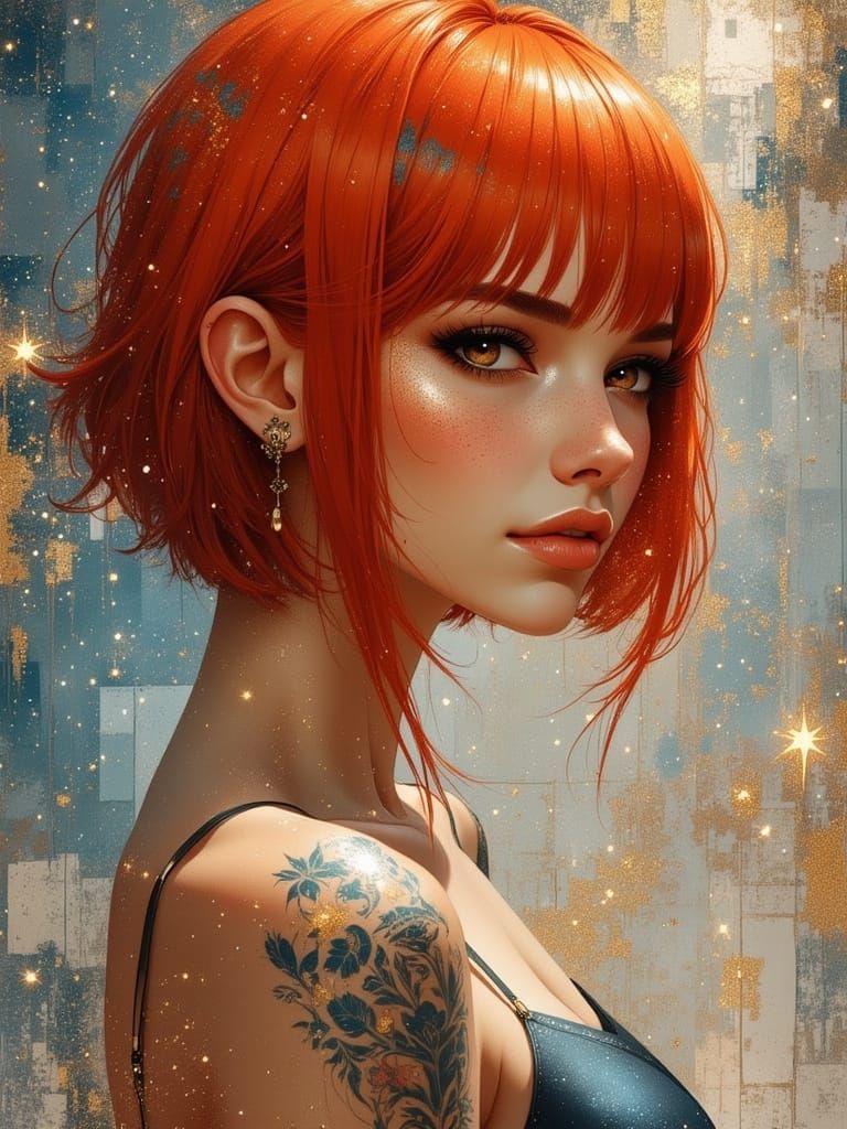 Redhead Beauty in Artgerm Digital Style