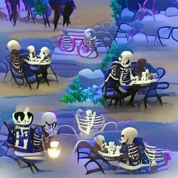 Cartoon Skeletons on a Date