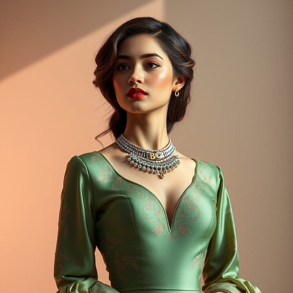 Elegant Libyan Beauty Creates Heart with Hands in Exotic Vie...
