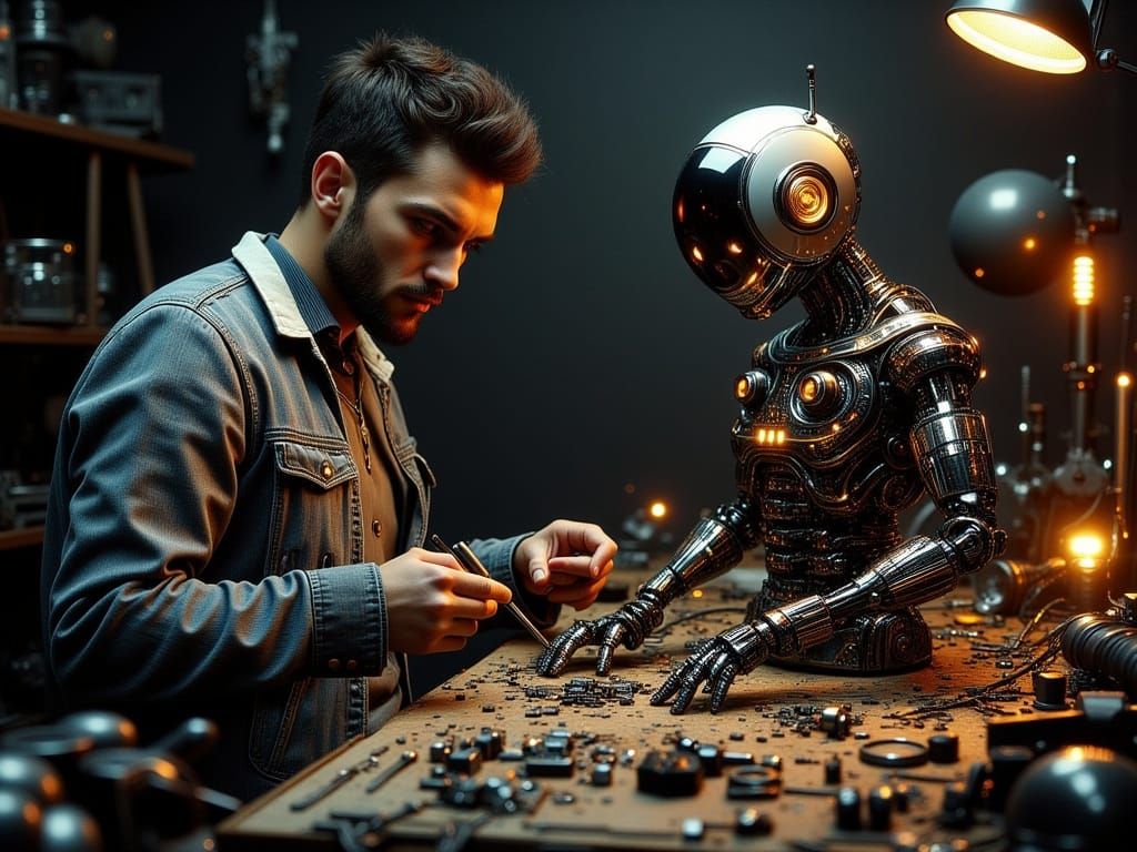 Man Builds Cyborg Twin in Workshop