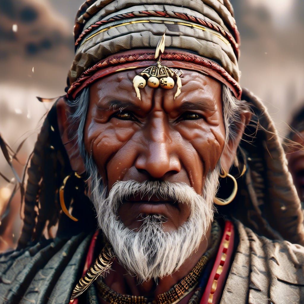 Captivating Prisoner Portrait with Runes in Dark Surrealism