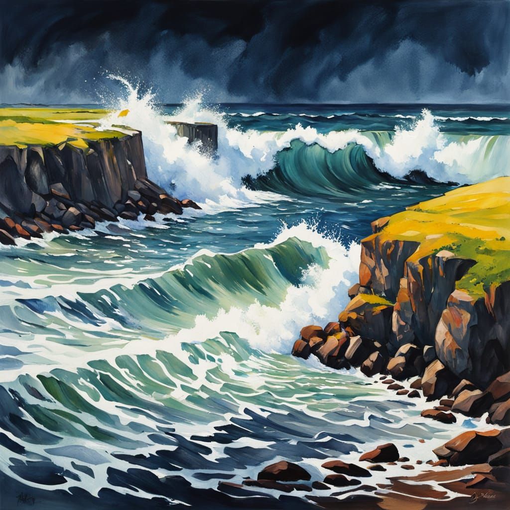 Surreal Coastal Scene Frozen in Time