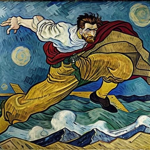 Wind Battle Inspired by Expressionist Masters