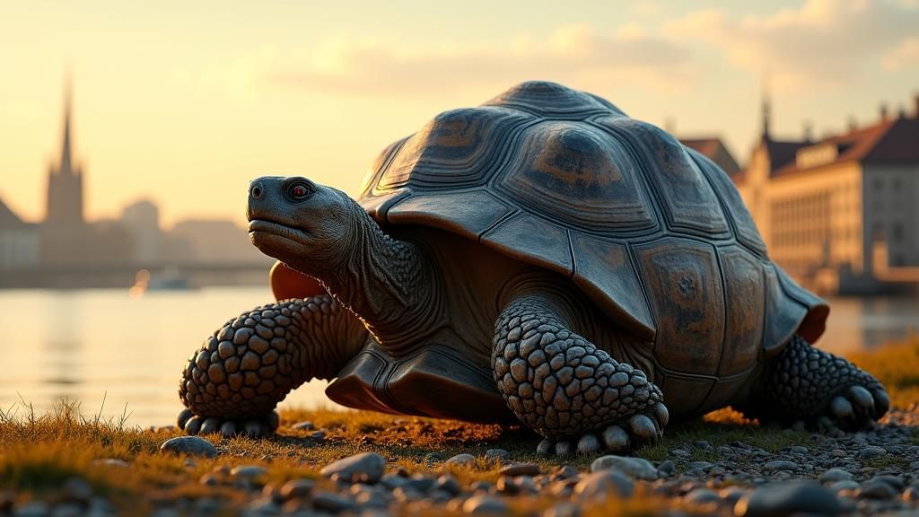 Giant Tortoise on the Rhine River, Cologne