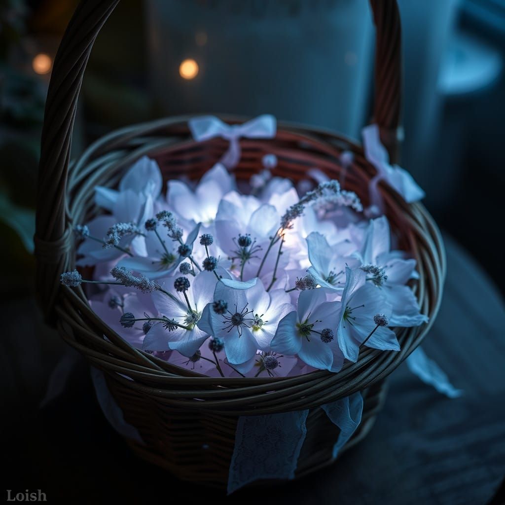 Ethereal Frozen Blooms Radiate Soft Luminescence