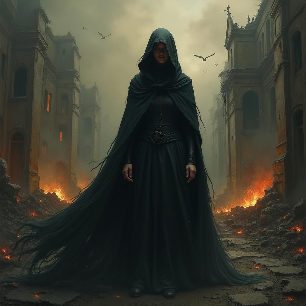 Apocalyptic Woman in Dark Fantasy Style