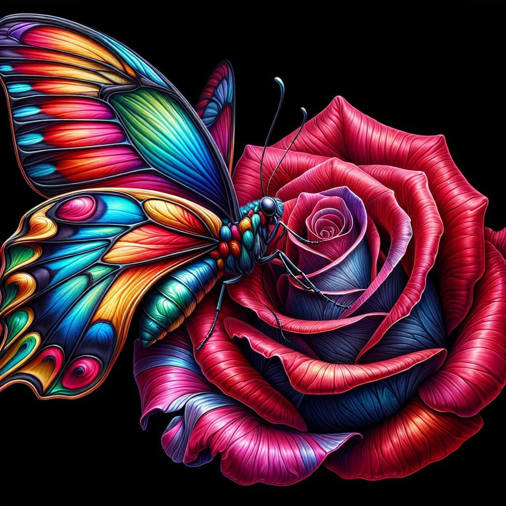 Beautiful multicolored butterfly in vibrant shades. Use real...