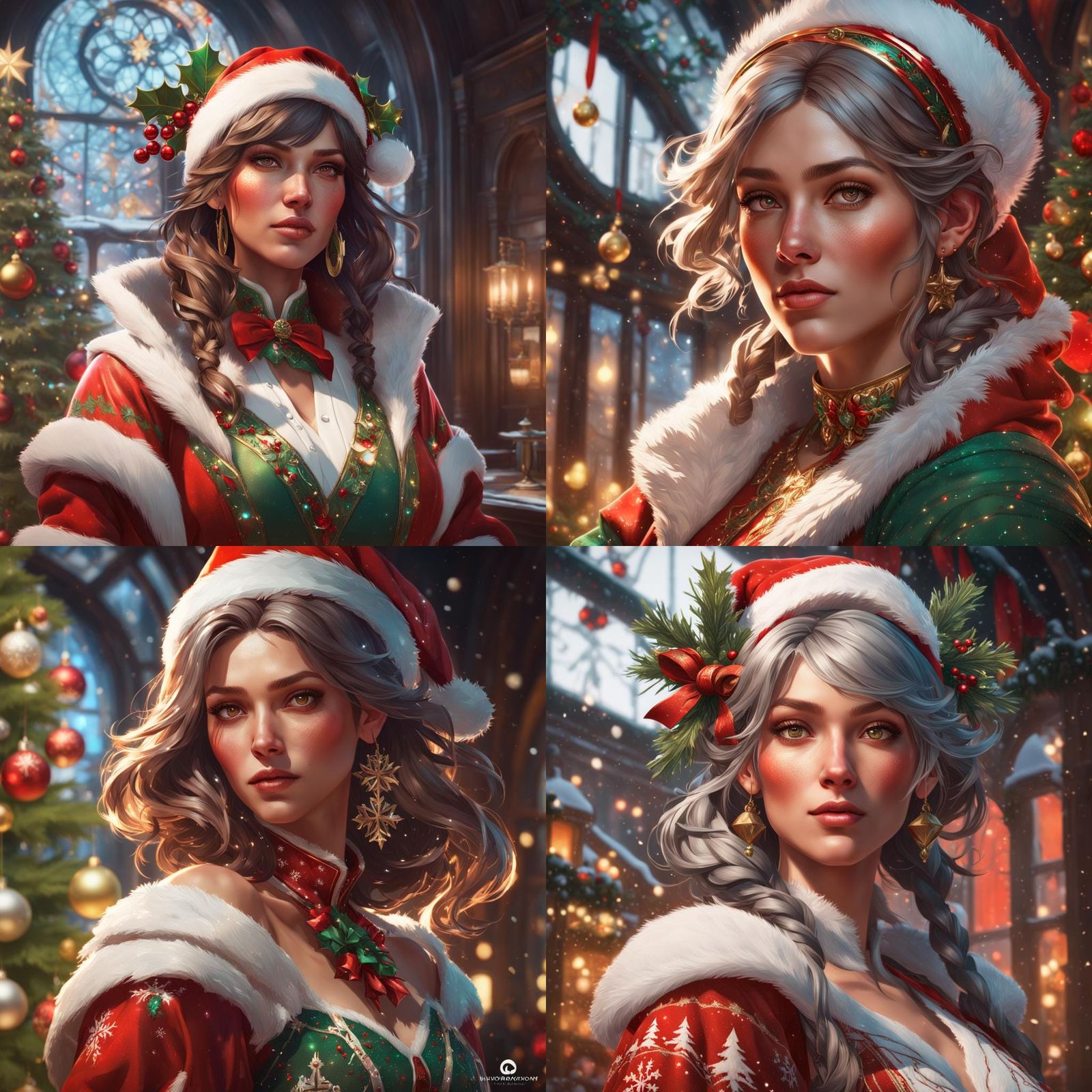 Christmas Girl Portrait in Hyperdetailed Digital Art