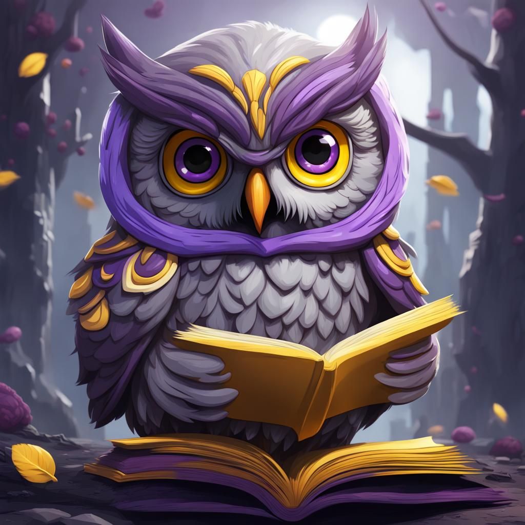 Knowledge Owl: Dark Fantasy Concept Art