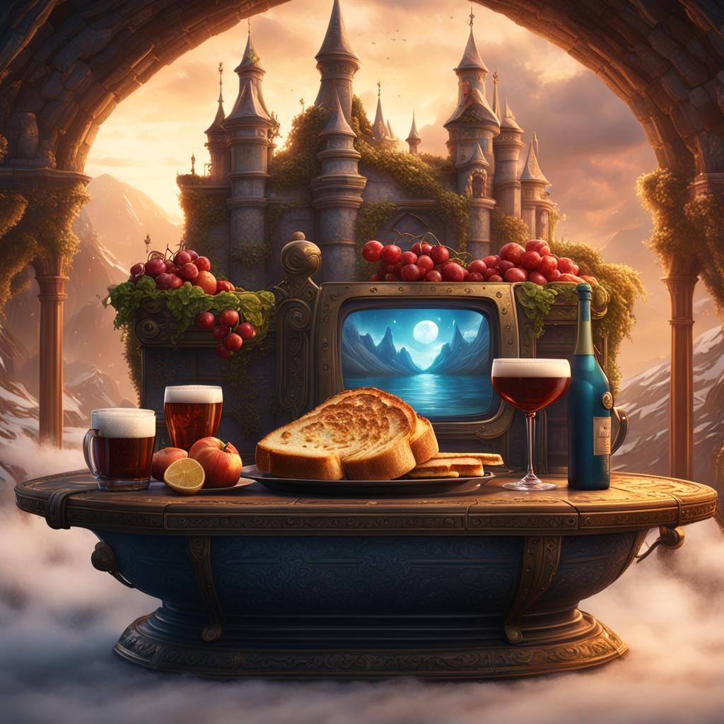 Epic Fantasy Realm Toasted in Golden Light