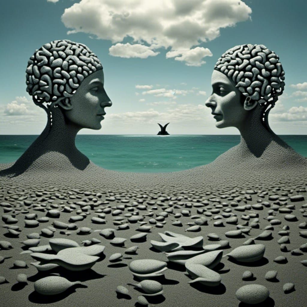 Brain and World: A Double Exposure Concept