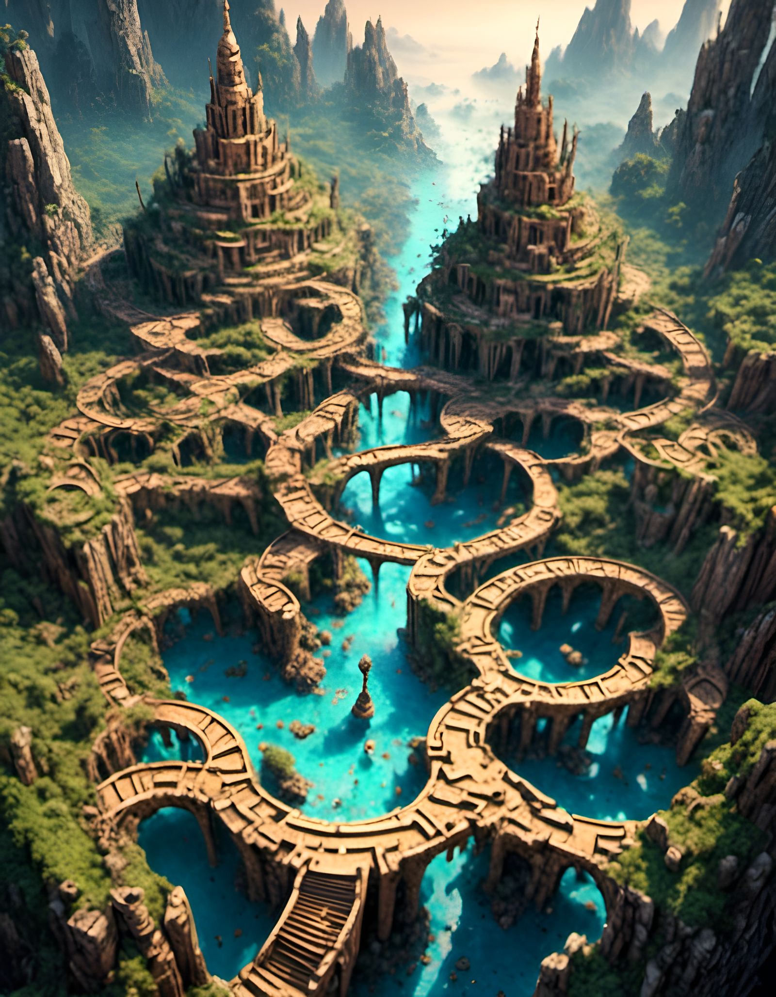 Marble Maze: Detailed Fantasy Concept Art