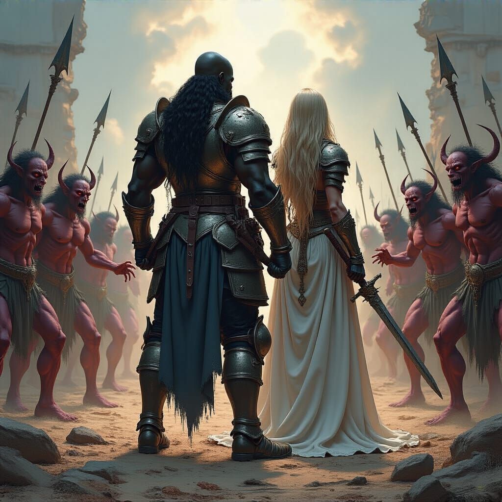 African Warrior Knights Defend Against Demons