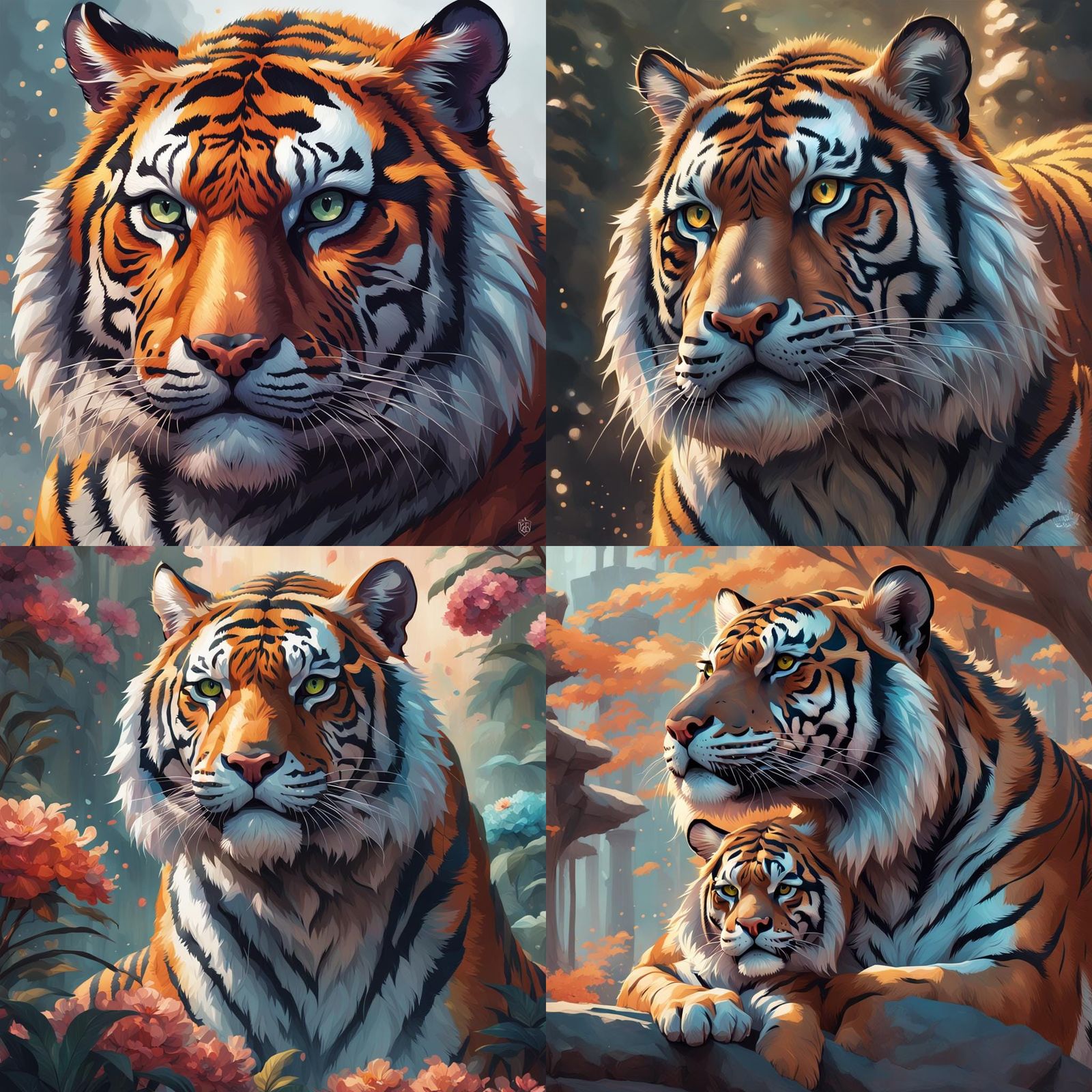 Hyperdetailed Tiger Portrait in Volumetric Lighting