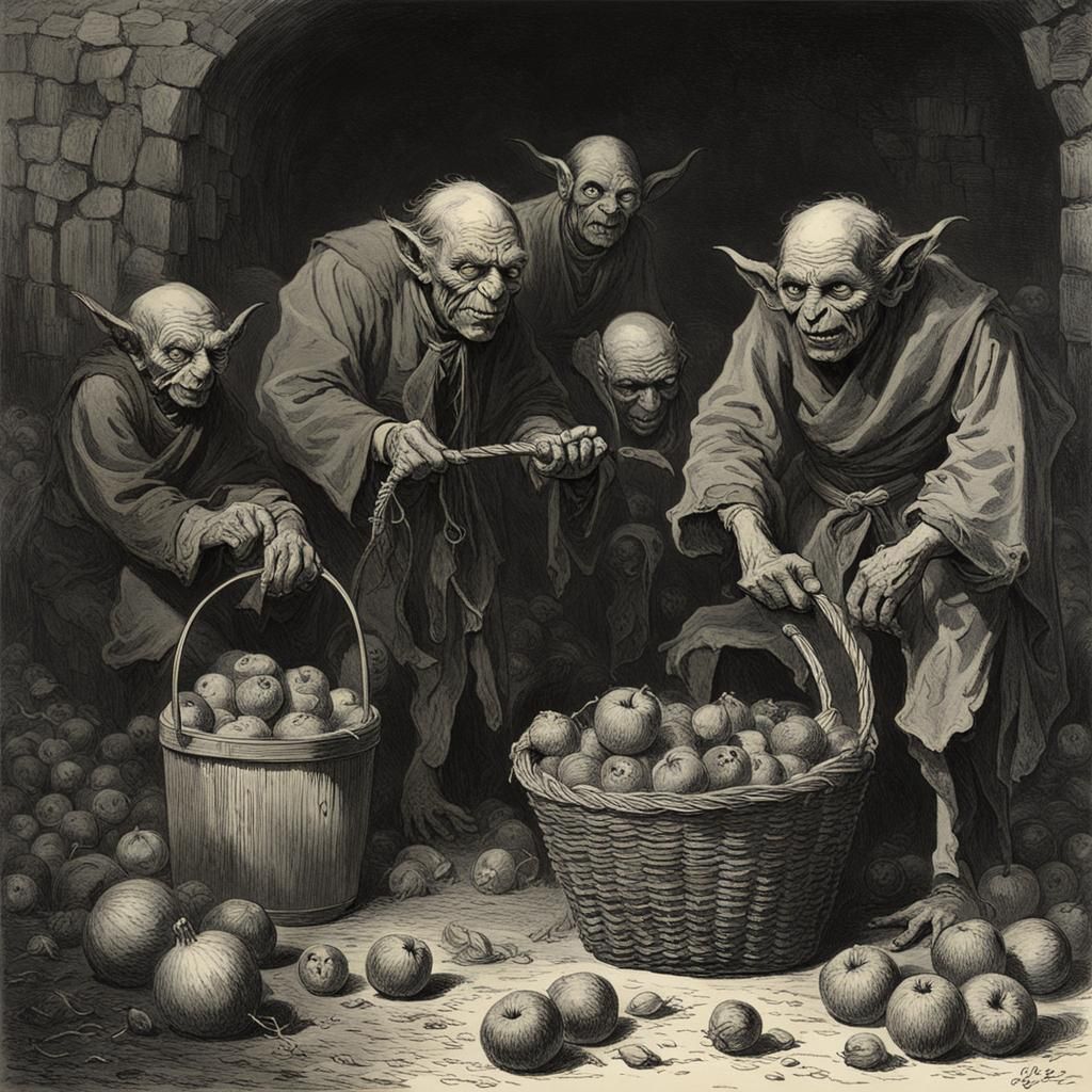 Dark Goblin Market Horror, Doré Style