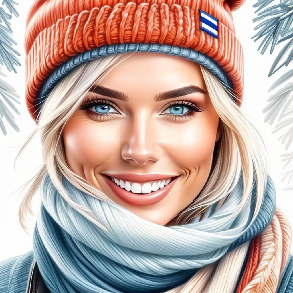 Portrait of a Norwegian Woman in Colored Pencil