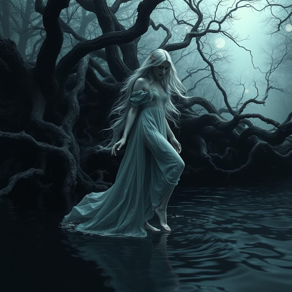 Mystical Spirit Dips Toes in the River Styx