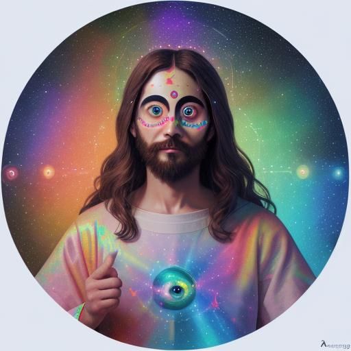 Jesus Christ with Googly Eyes, Astral Illustration