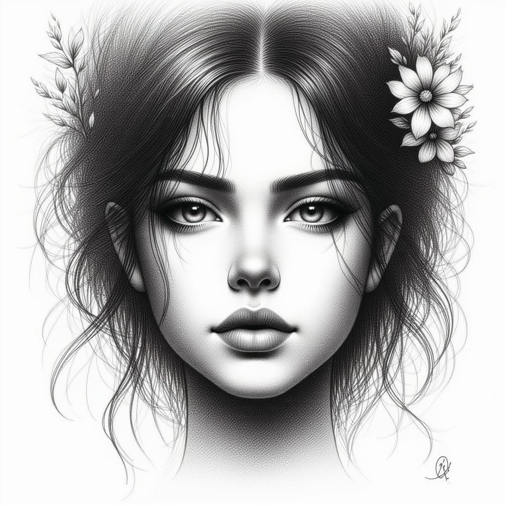 Rough Pencil Sketch of Soulful Eyes