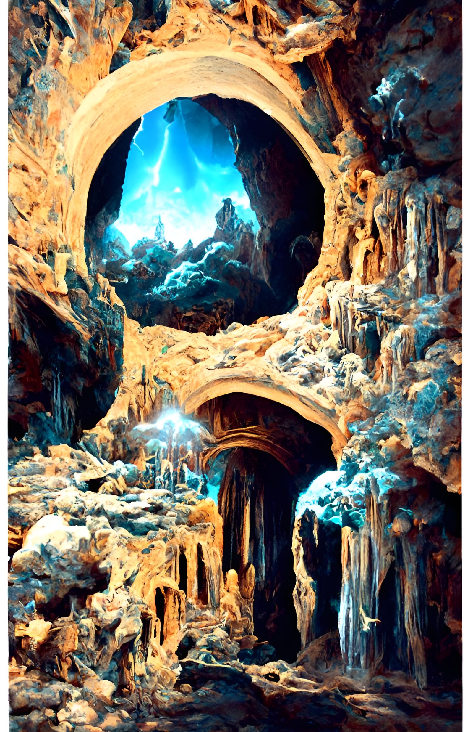 Magical Crystal Cave Portal to Alien World