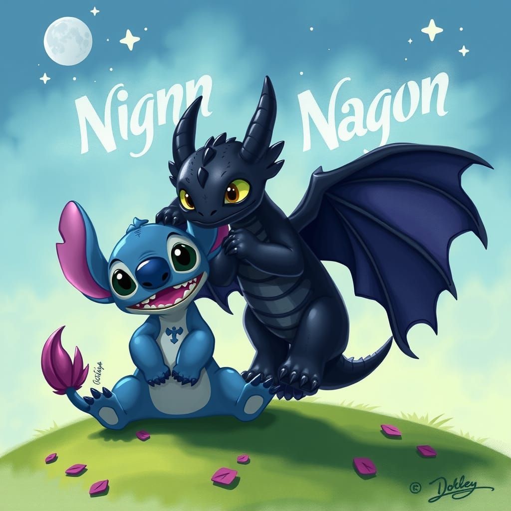 Stitch and Toothless Night Fury Fusion