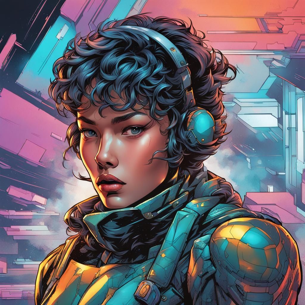 Cyberpunk, Sci-fi & Fantasy (Themes) - Futuristic space fema...