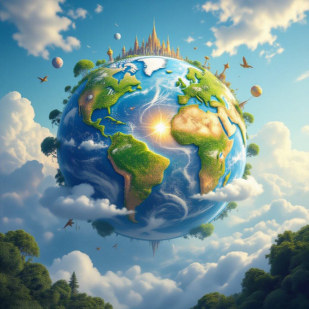 AI Generates a Fantasy Wonderland Planet