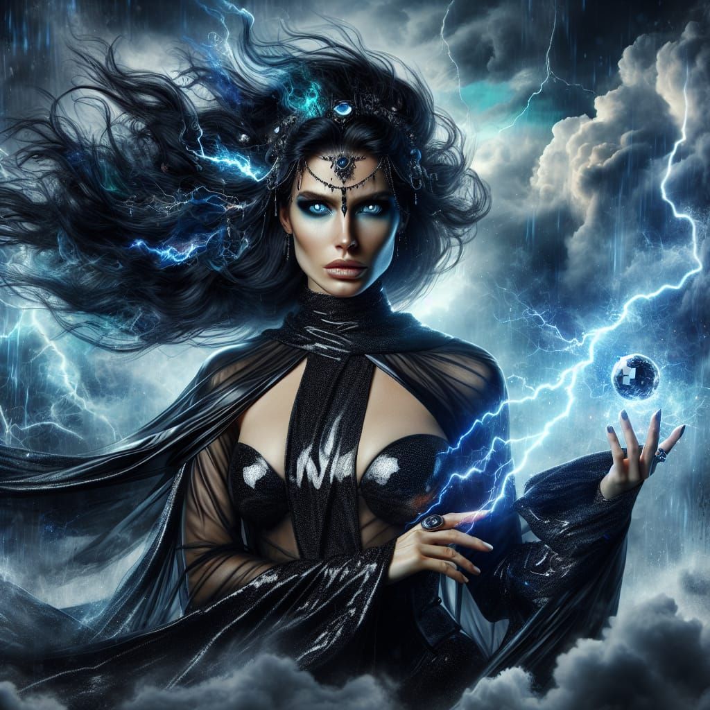 Ethereal Storm Sorceress Unleashes Lightning Fury