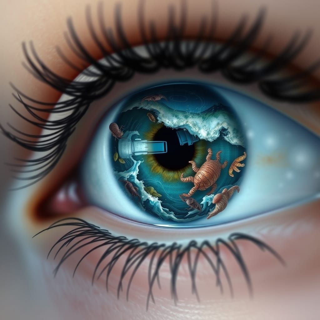 Ocean Eye: Reflective Sea Creature Art