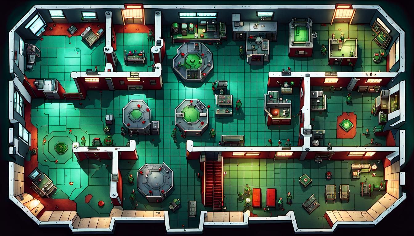 Top View of a Secret Military Lab for RPG