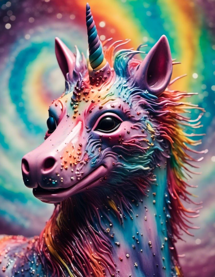 Cosmic Rainbow Unicorn Otter in Digital Art
