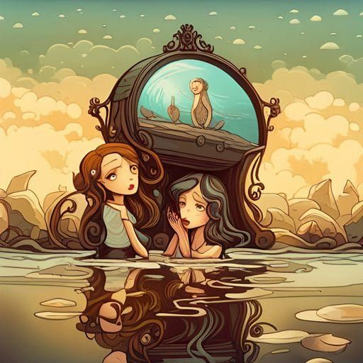 Abstract Reflective Art Composition