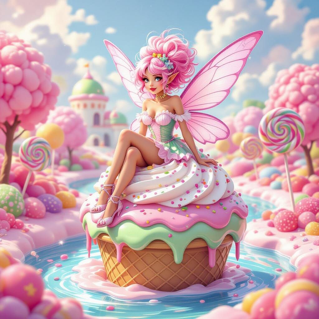 Candy Fairy in Candyland Digital Painting